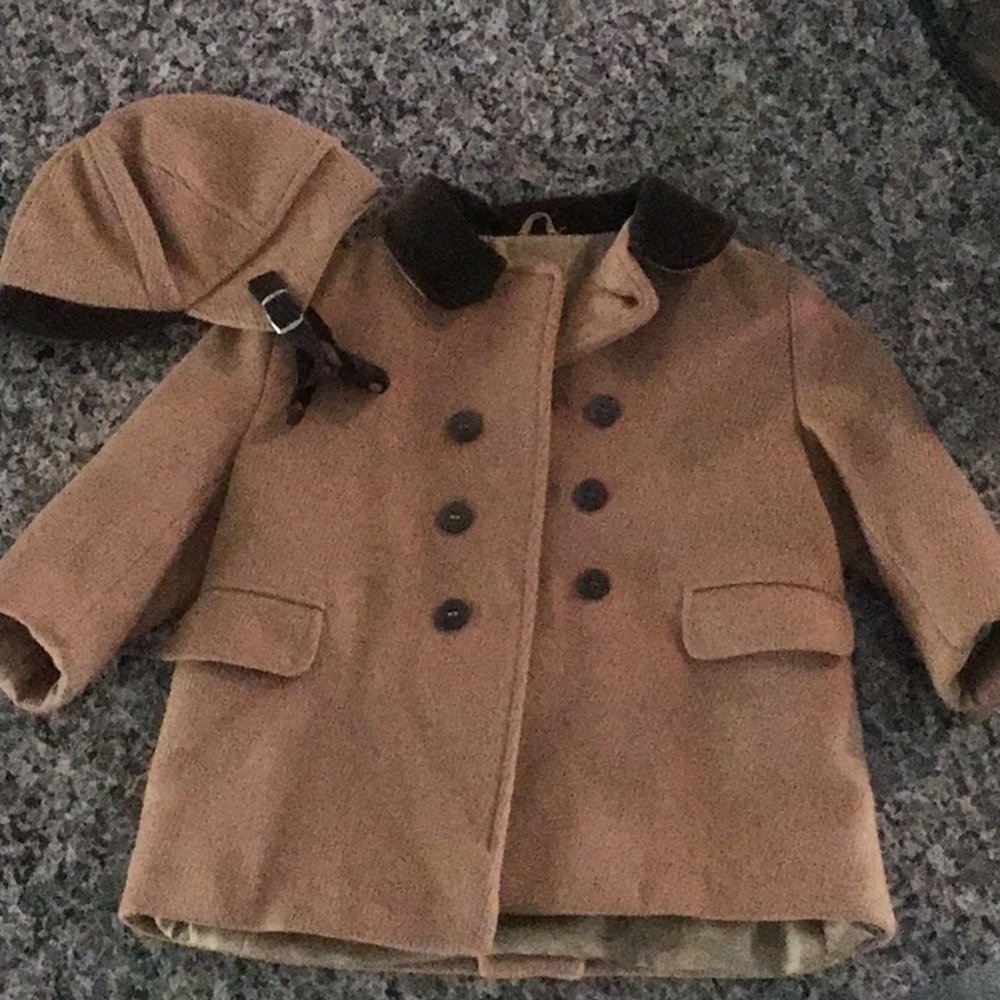 Vintage little boys lined coat and matching hat by It Grows.
